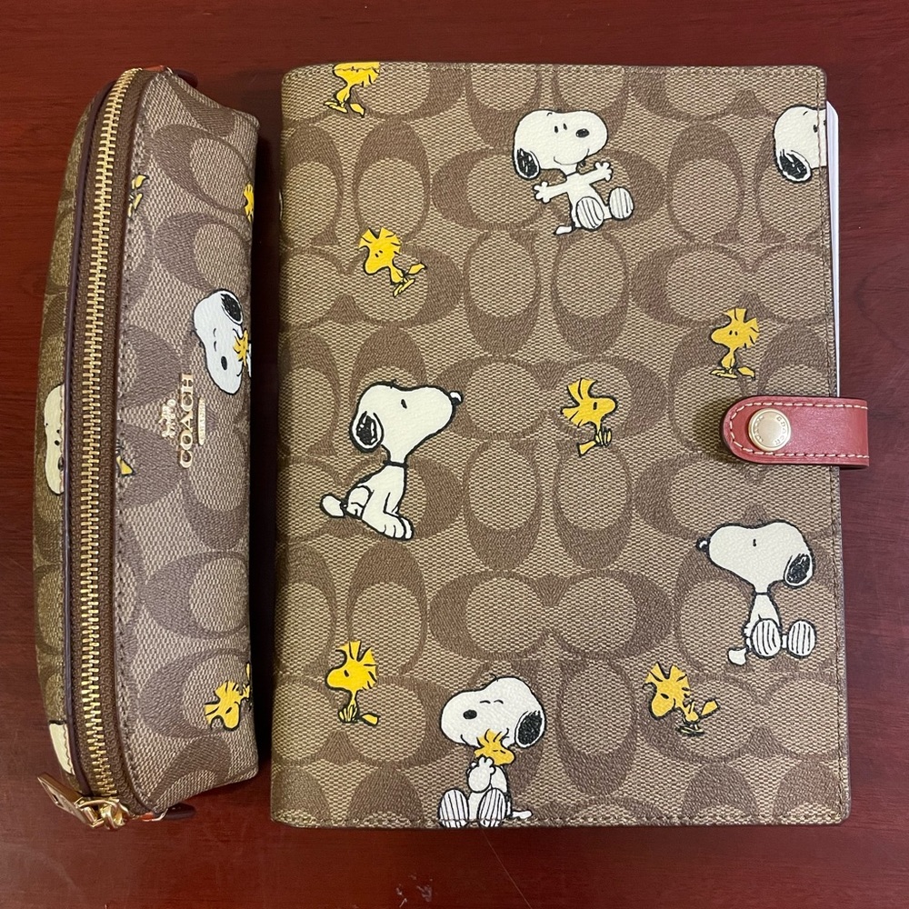 Coach Peanuts notebook and pencil case combo